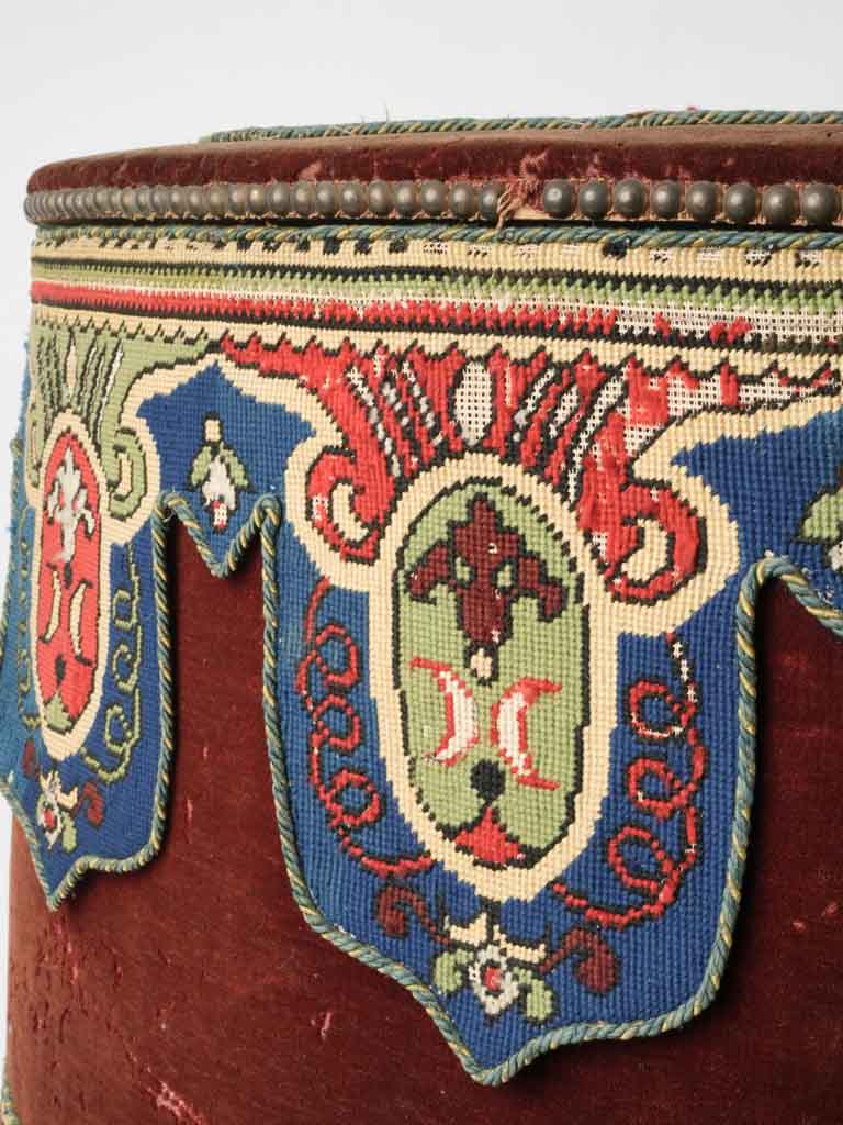 Elegant, historic, velvet clothes container