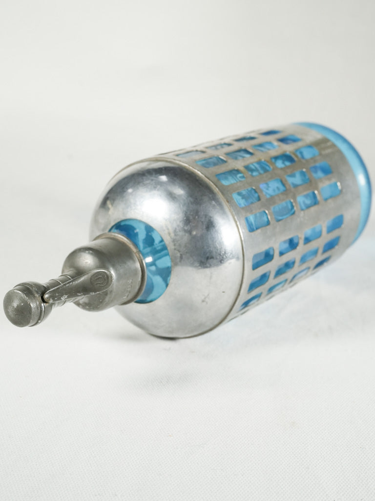 Distinctive antique blue siphon bottle