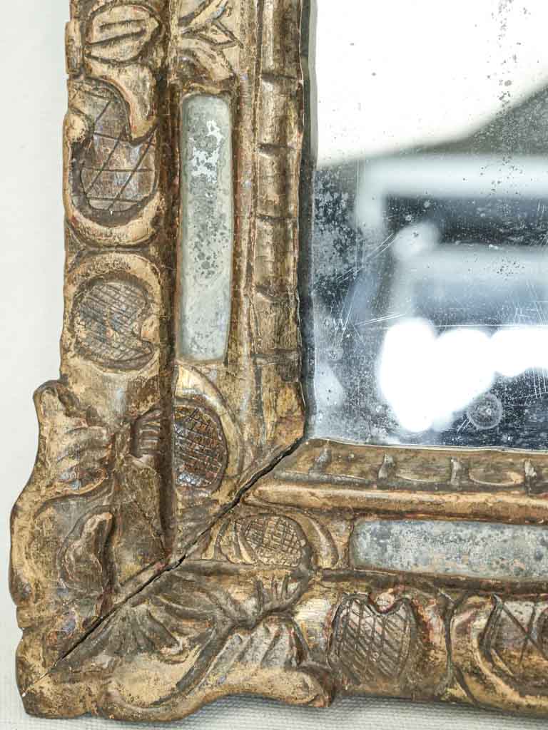 Unique foxed mercury glass