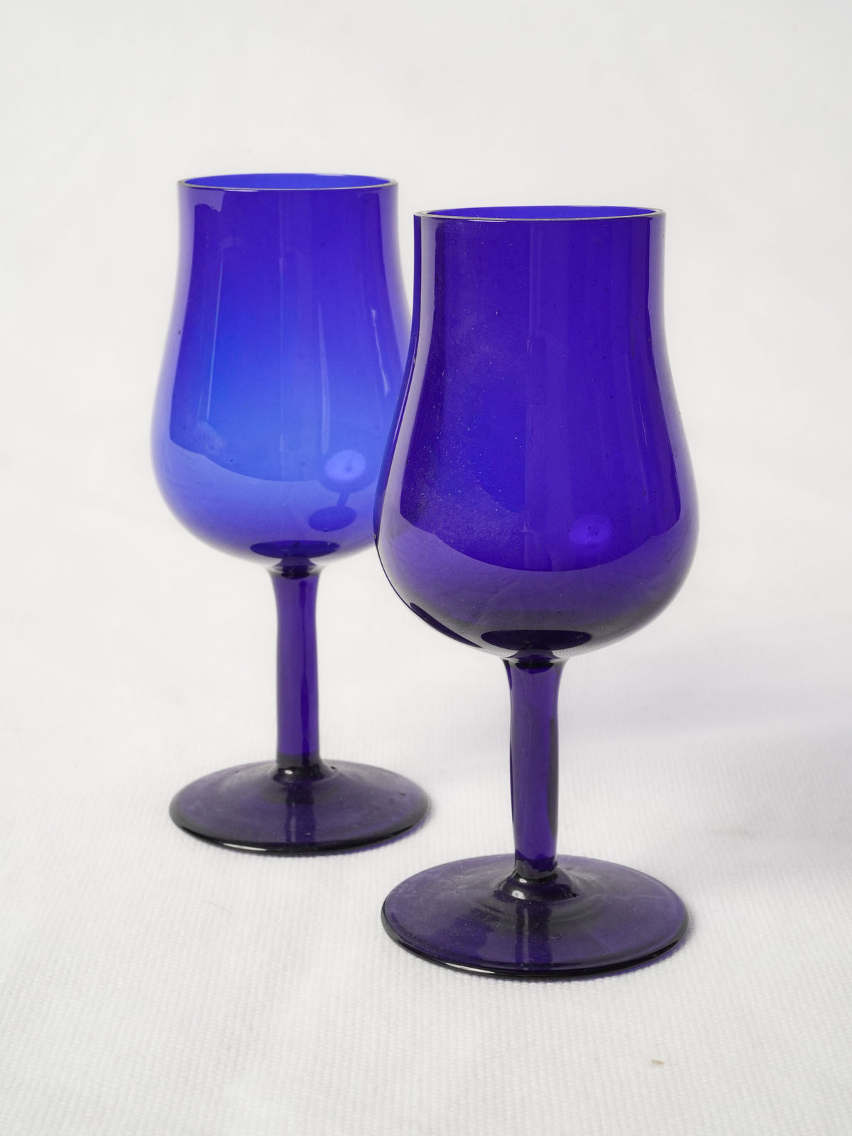 Pair of Vintage Cobalt Blue Wine Glasses from Paris