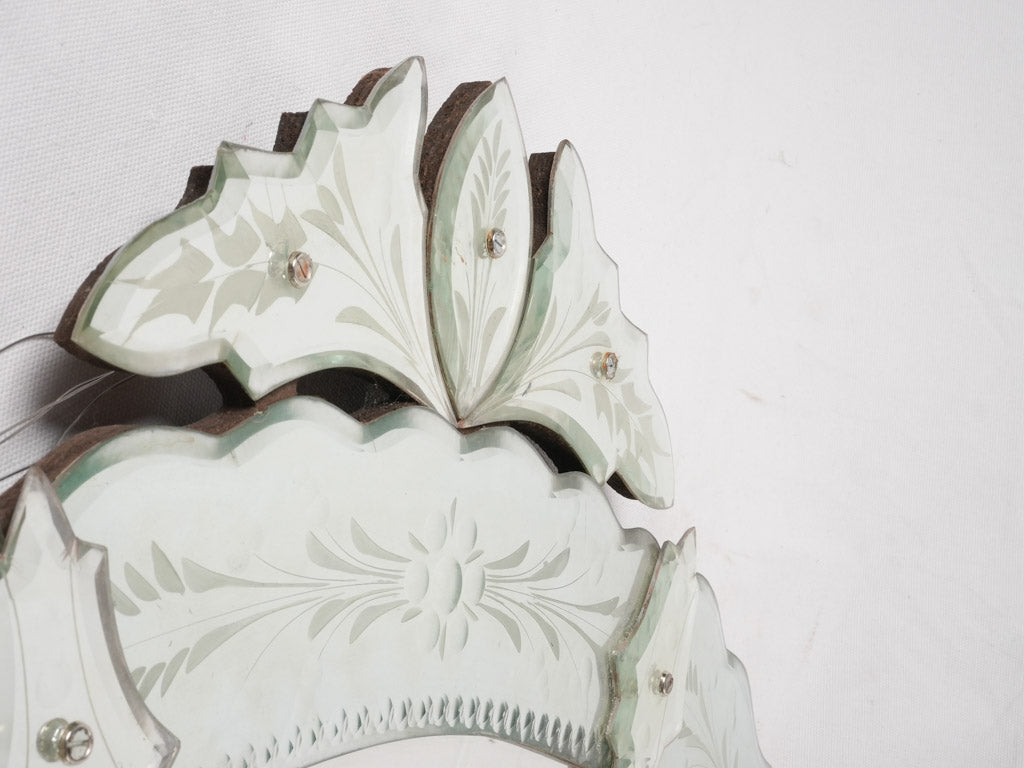 Rustic charm Venetian oval mirror