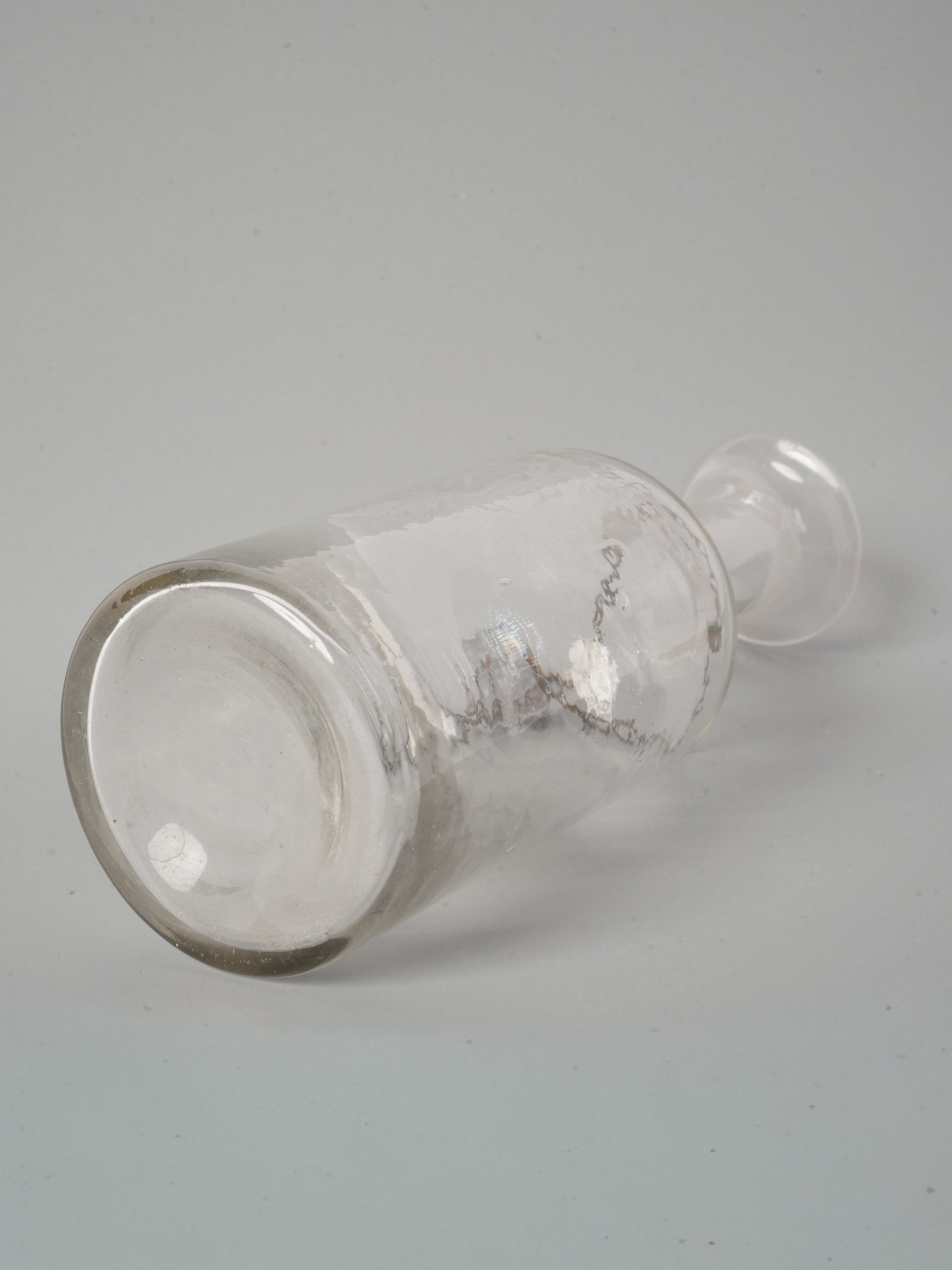 Vintage French Glass Kirsch Decanter with Enamel Label