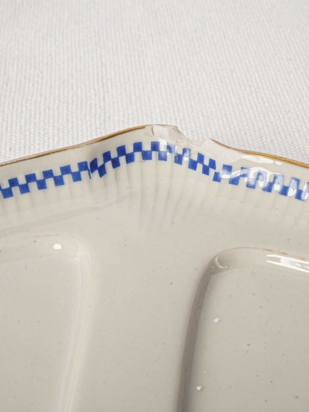 Vintage French Mehun Porcelain Appetizer Dishes - Blue and White