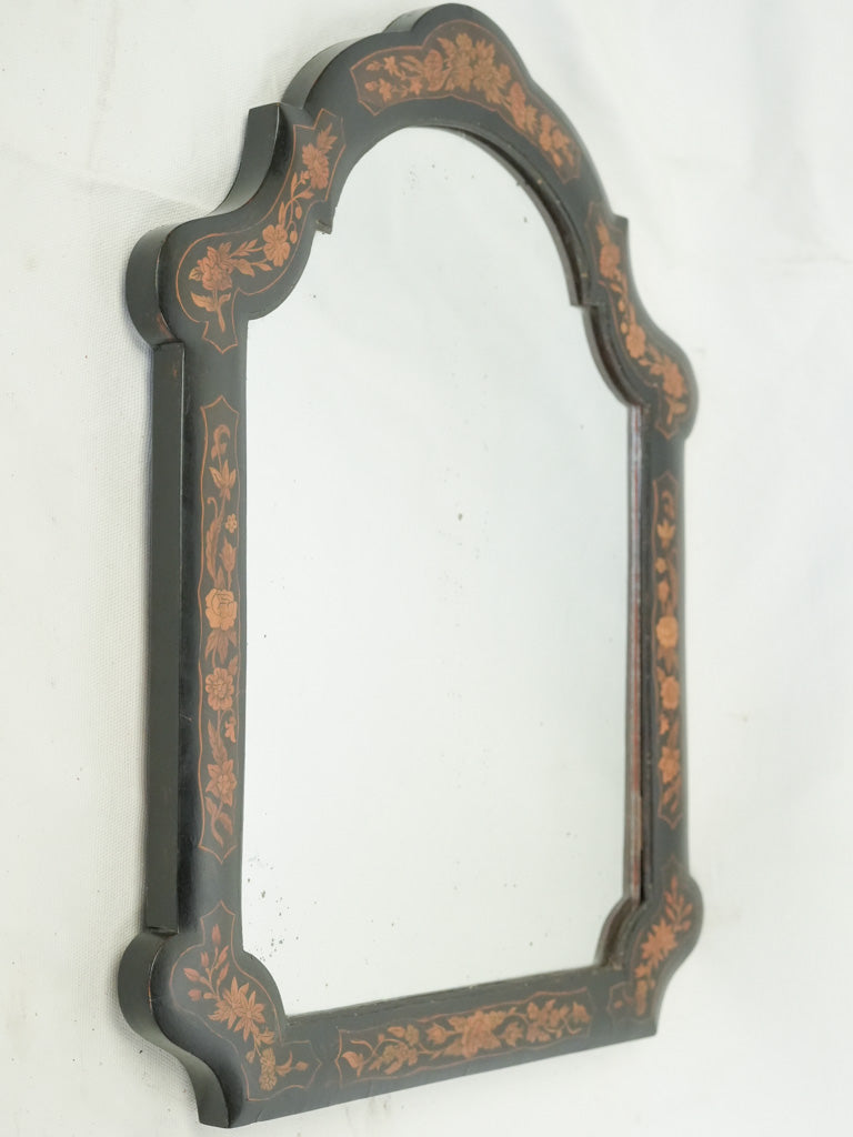 Antique ebonized tabletop mirror