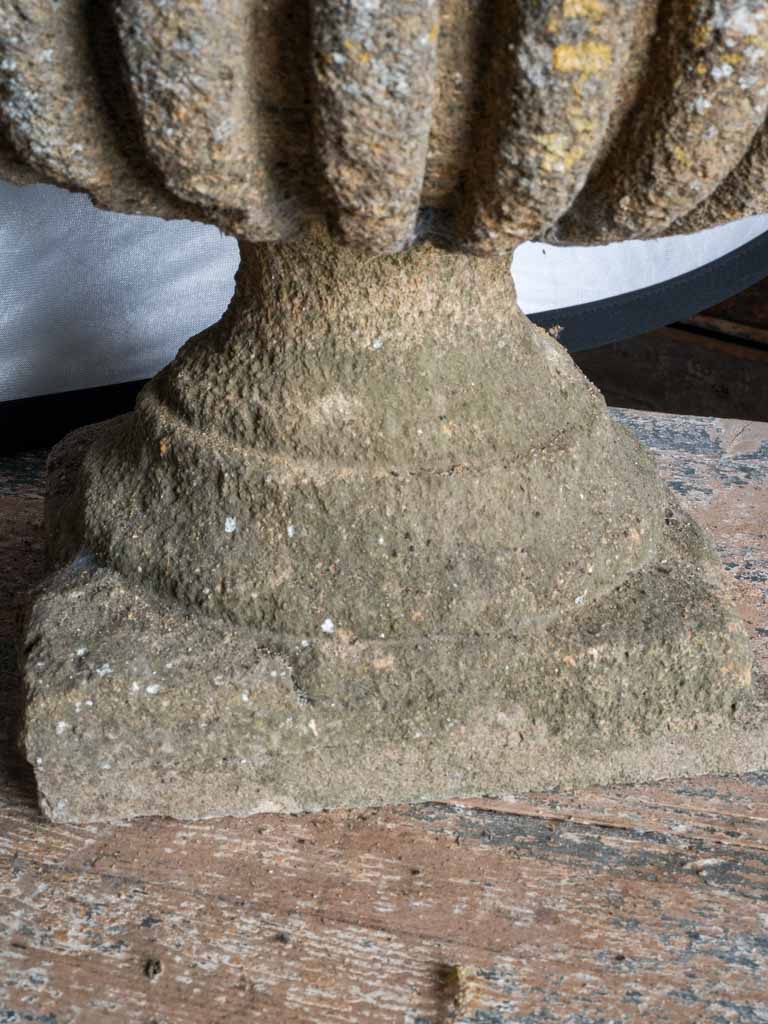 Pair of Late 19th Century French Cement Medici Urns w/ Striking Lichen Patina - 17¾"