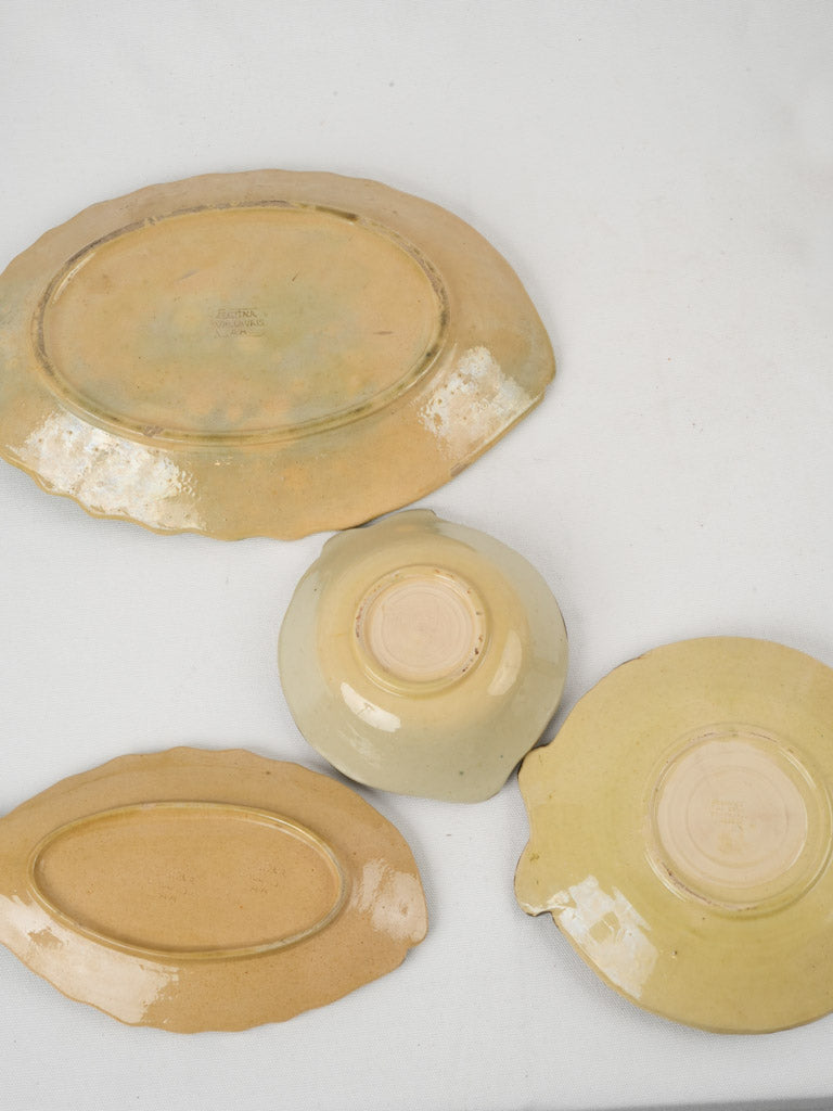 Collection of vintage fish-shaped bouillabaisse plates - Vallauris