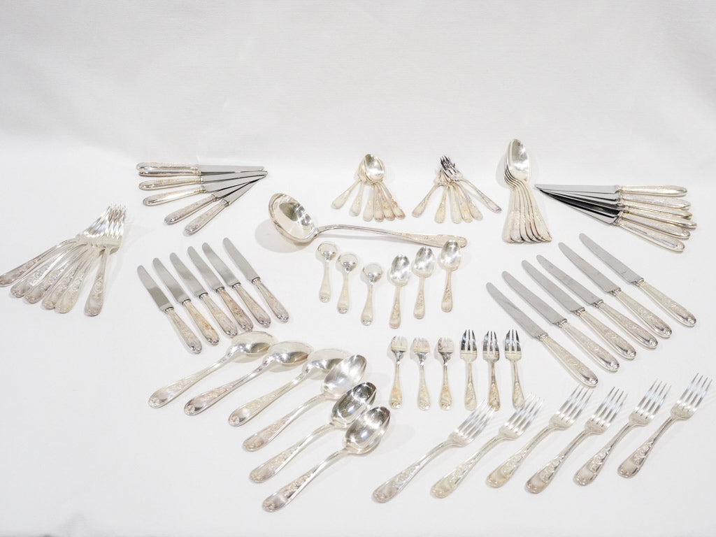 12 person Louis XV style cutlery set - 1970s