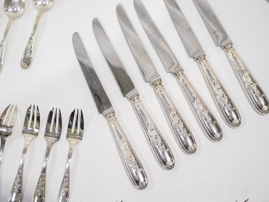 12 person Louis XV style cutlery set - 1970s