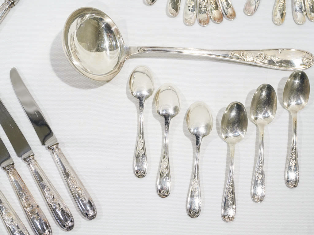 12 person Louis XV style cutlery set - 1970s