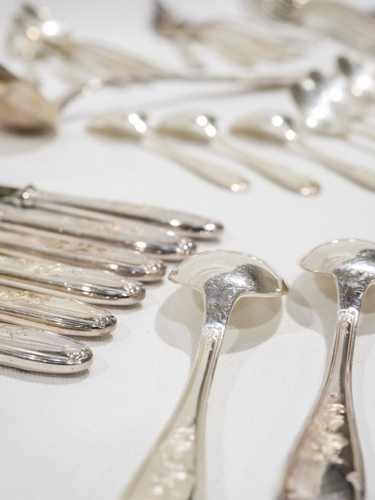 12 person Louis XV style cutlery set - 1970s