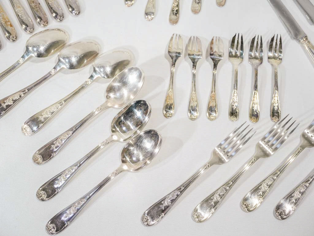 12 person Louis XV style cutlery set - 1970s