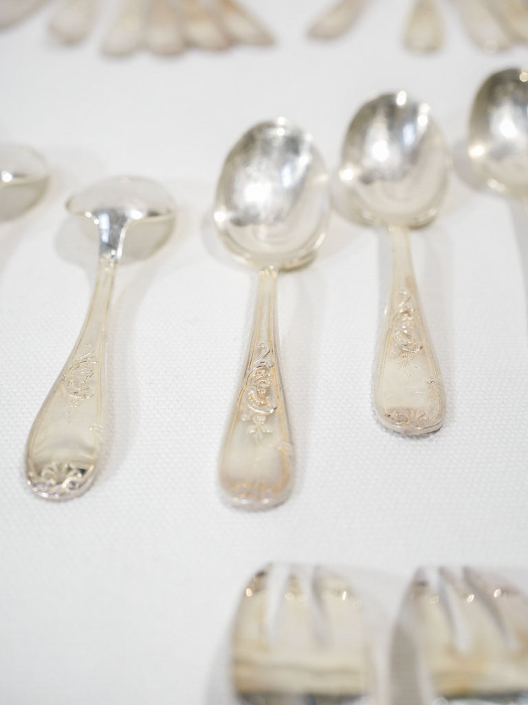 12 person Louis XV style cutlery set - 1970s