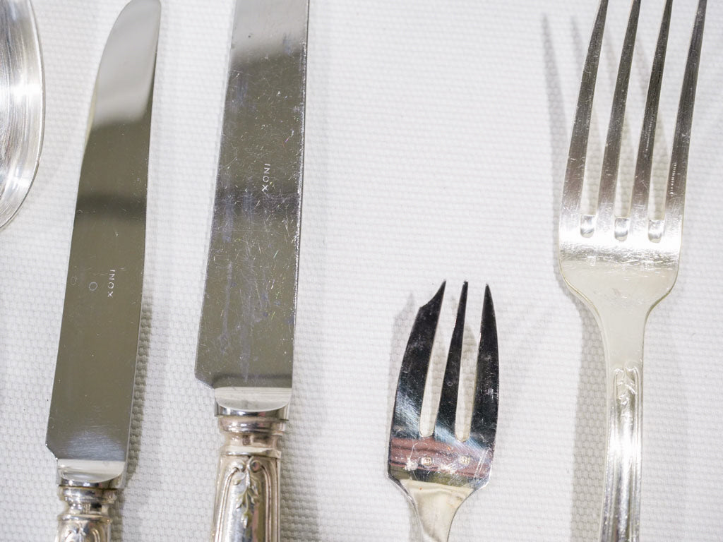 12 person Louis XV style cutlery set - 1970s