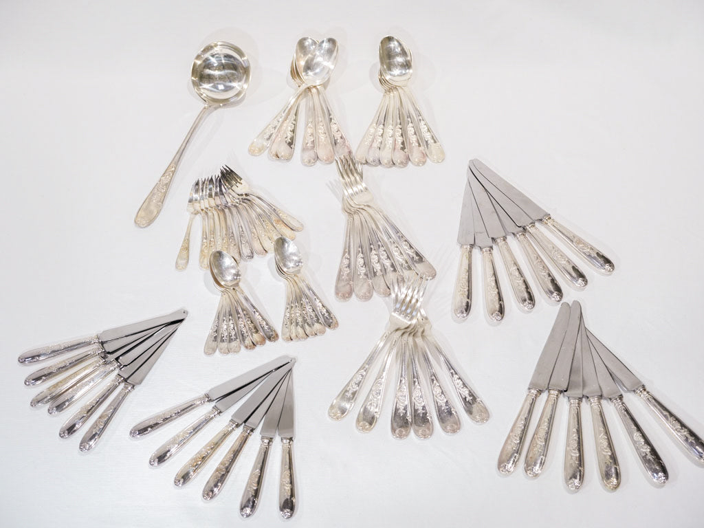 12 person Louis XV style cutlery set - 1970s