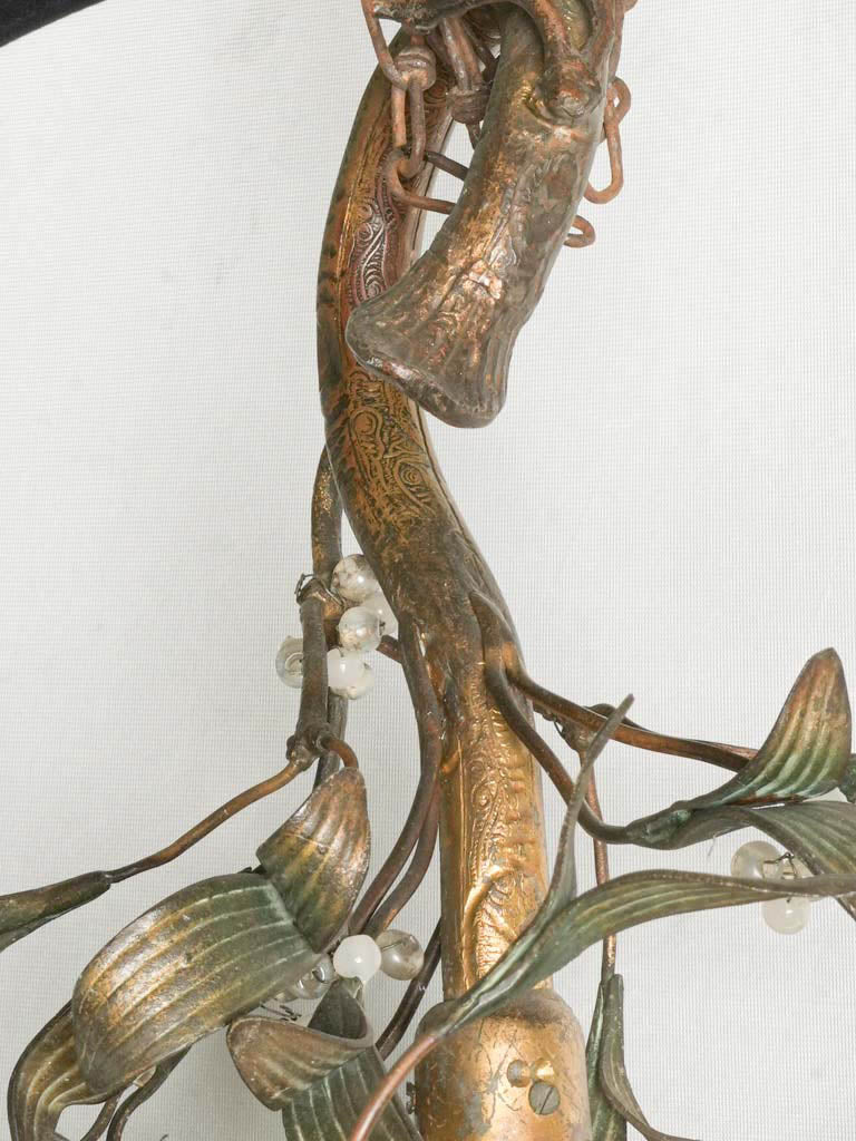 Sinuous botanical-designed chandelier