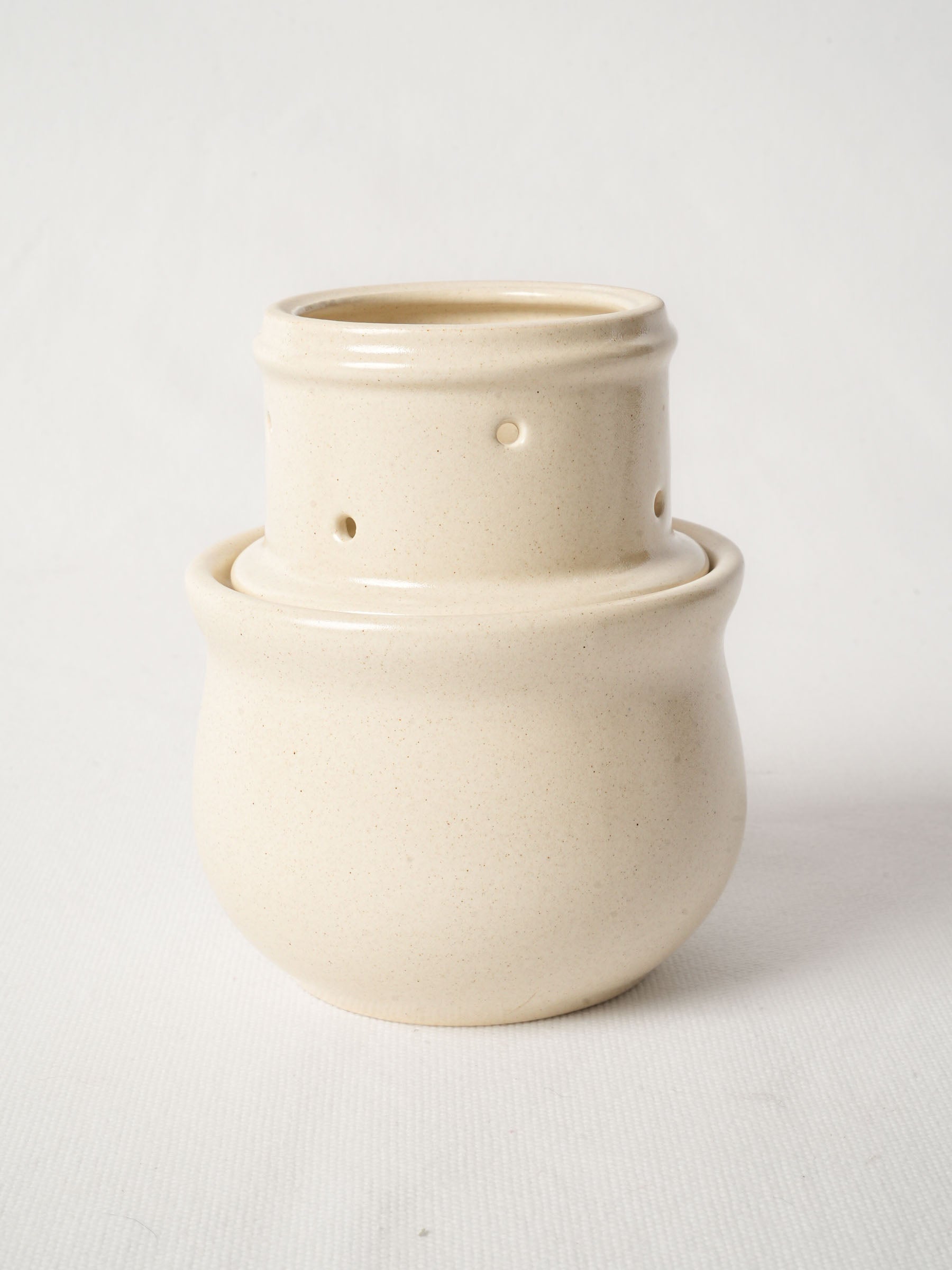 Vintage French Ceramic Butter Bell - Ivory Glaze 7½"