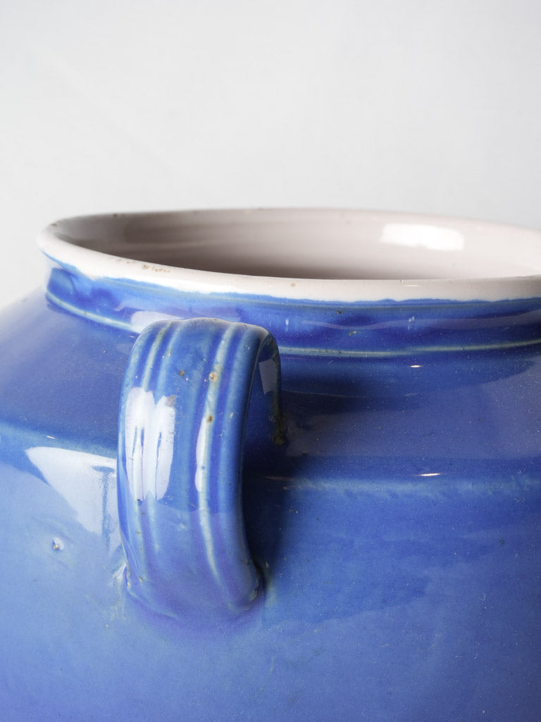 Aged white-glazed French terracotta pot