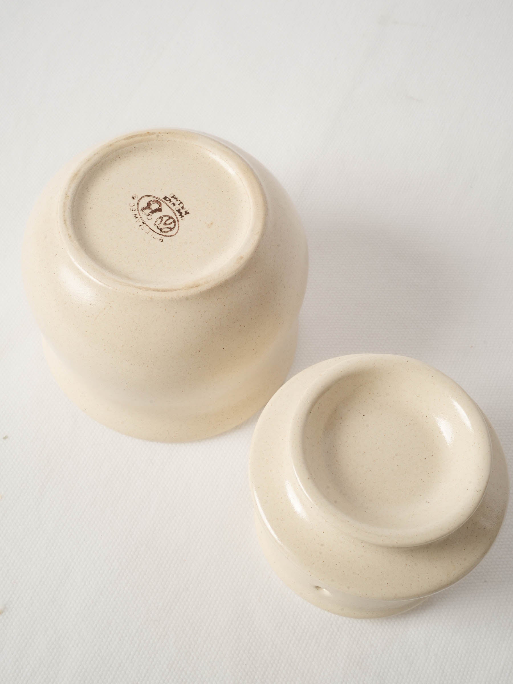Vintage French Ceramic Butter Bell - Ivory Glaze 7½"