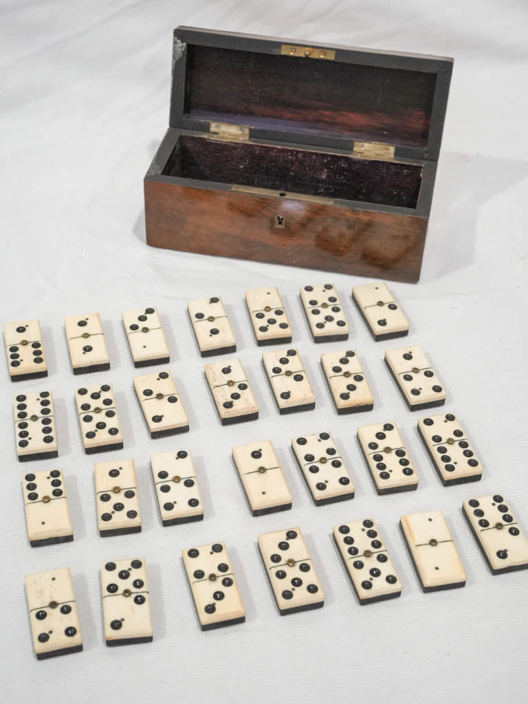 19th-Century Napoleon III Domino Set in Wooden Case