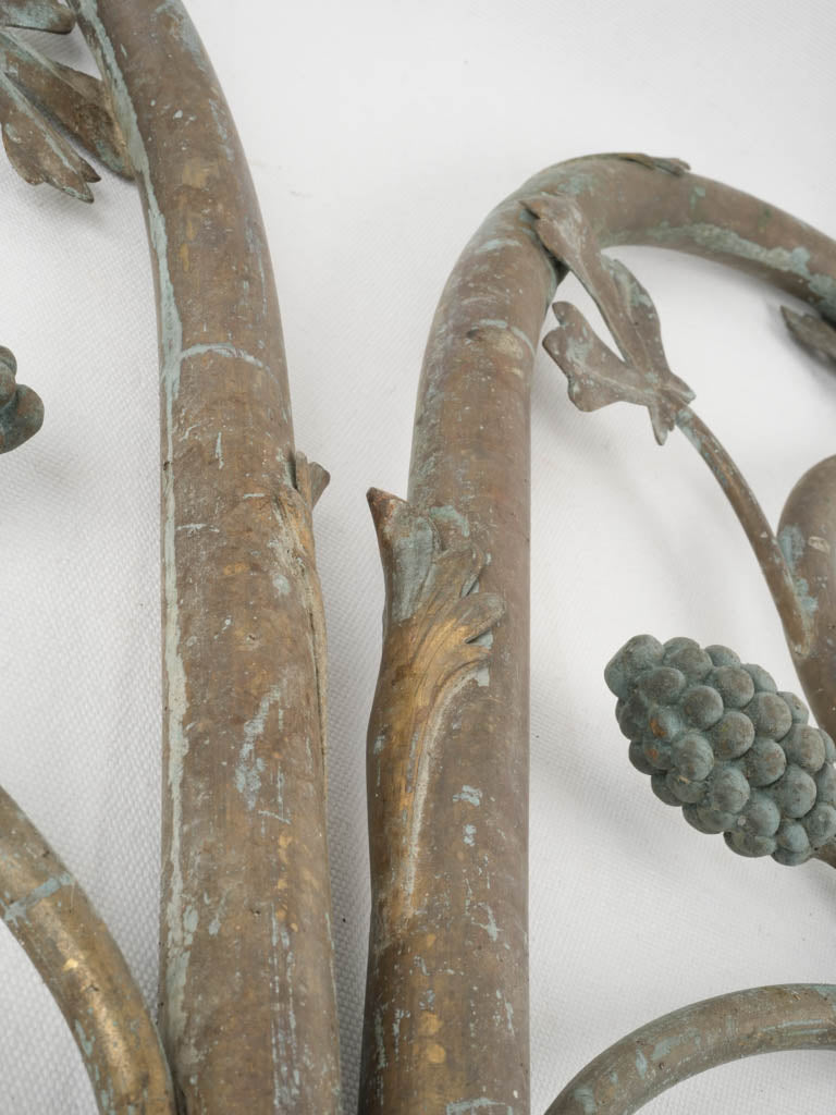 Floral motif verdigris wall brackets