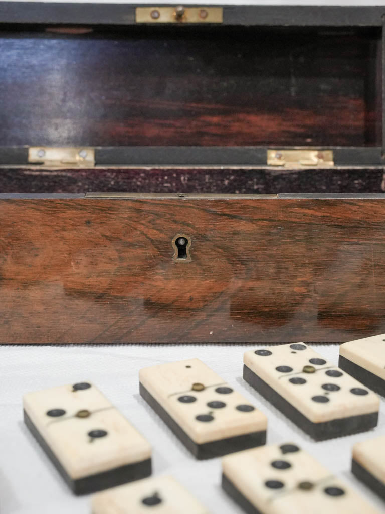 19th-Century Napoleon III Domino Set in Wooden Case