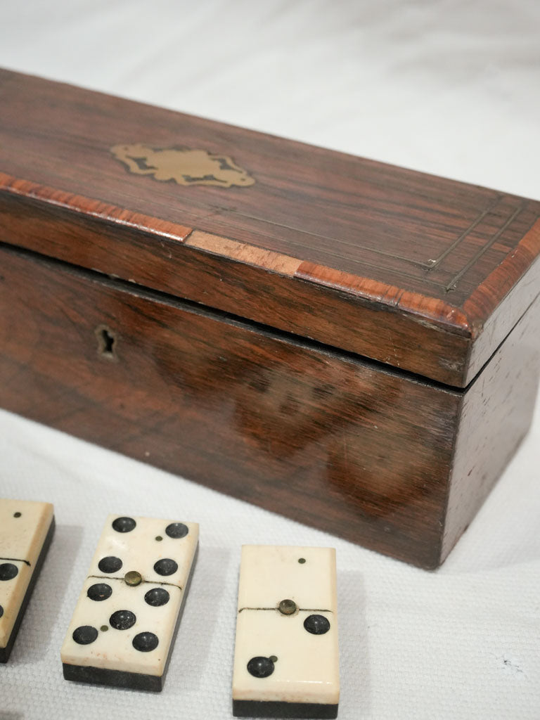 19th-Century Napoleon III Domino Set in Wooden Case