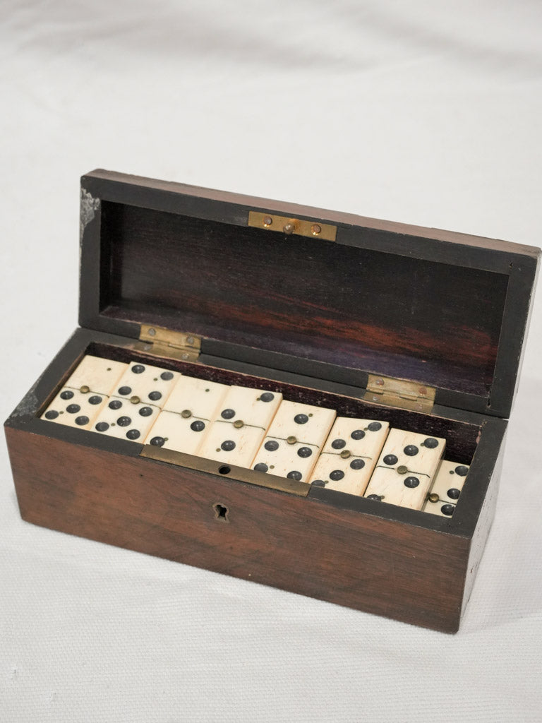 19th-Century Napoleon III Domino Set in Wooden Case