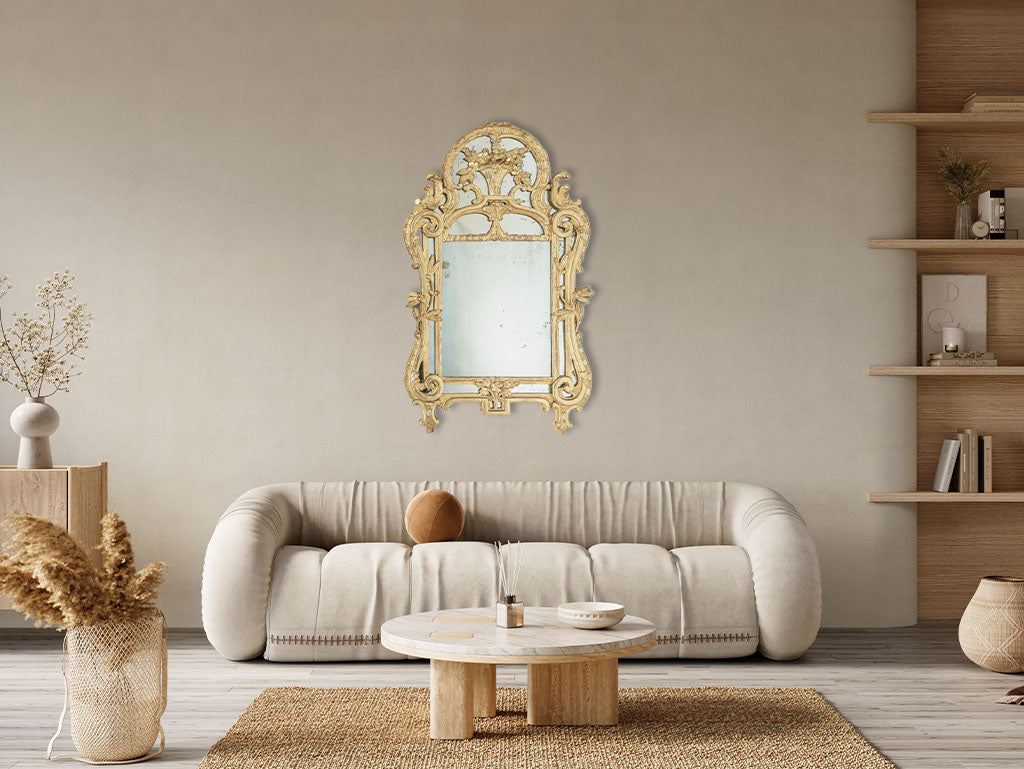 Charming timeworn gilt mirror