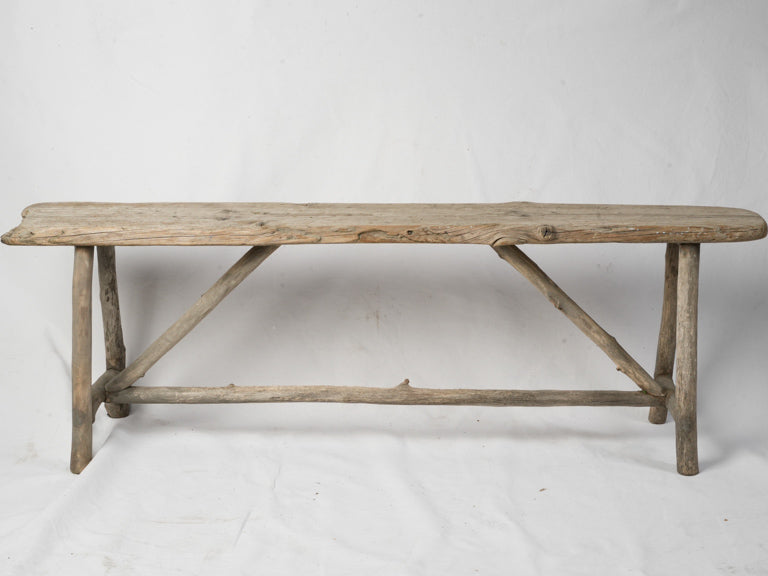 Artistic curved wood bench