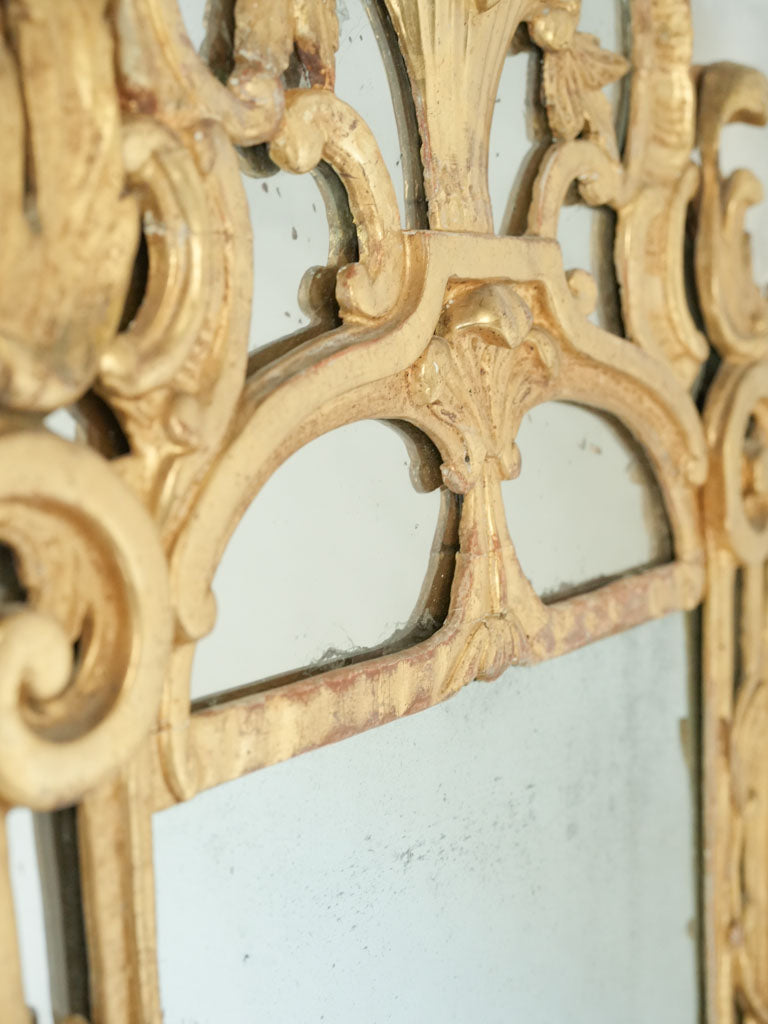 Luxurious golden ornate mirror
