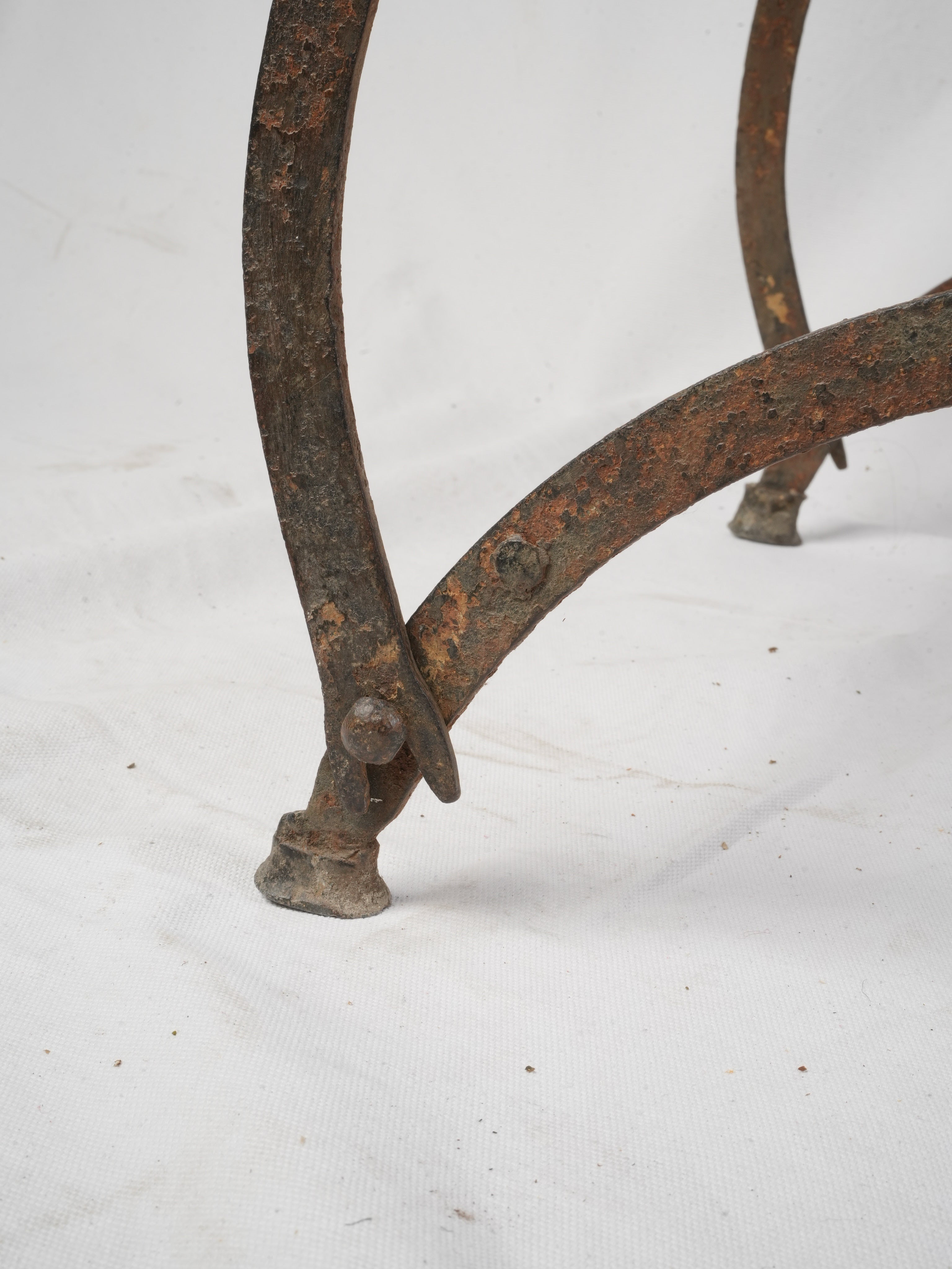 Arched backrest wrought iron chair