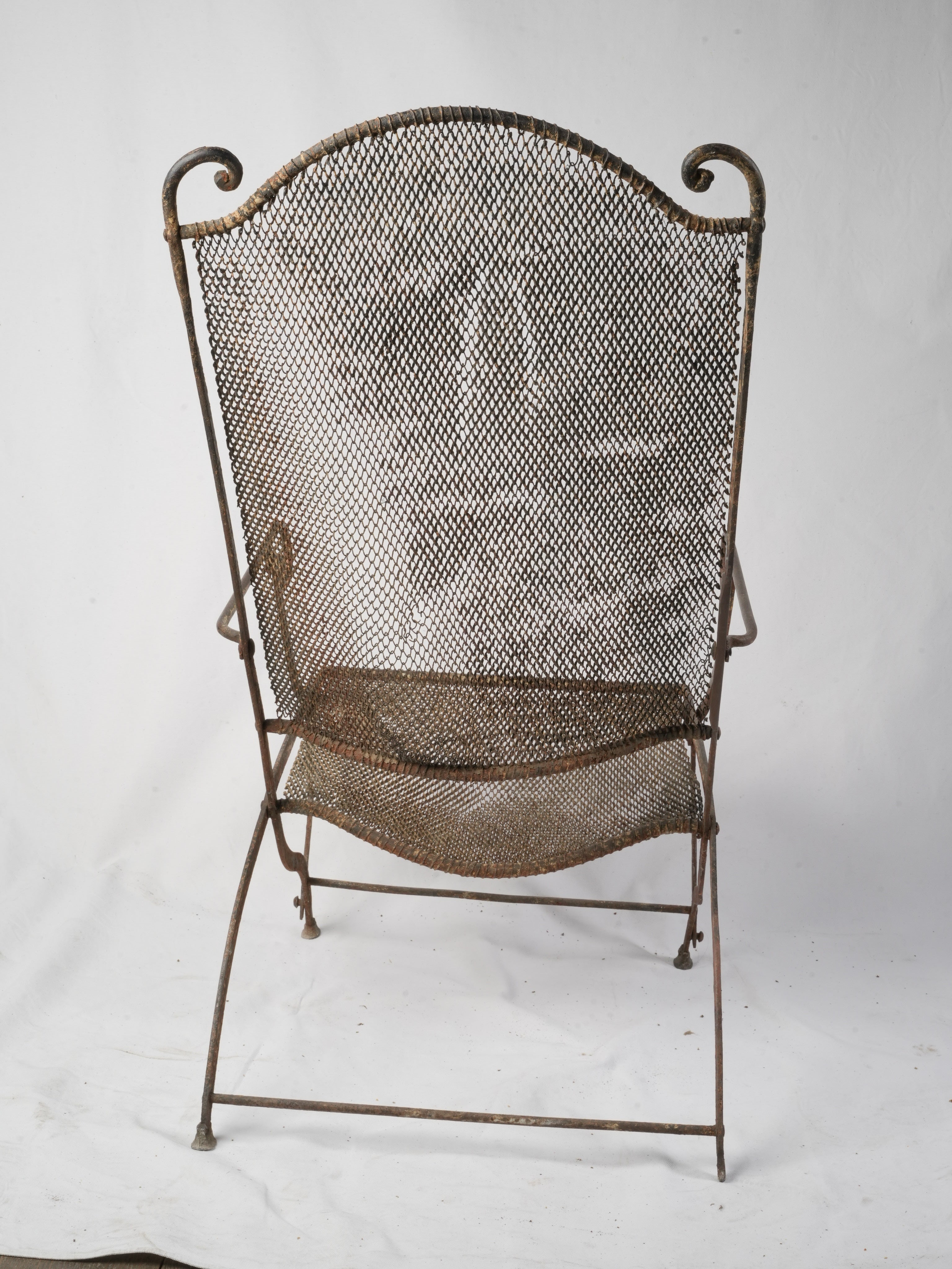 Beautiful wrought iron mesh chair