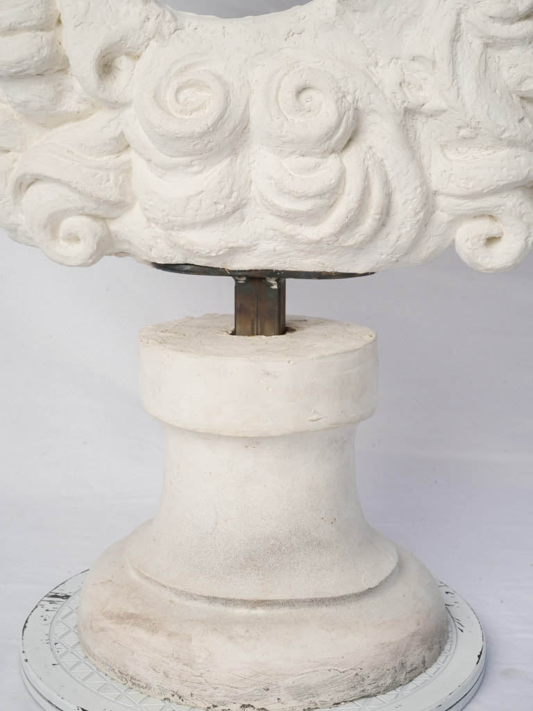 Oversized hand-worked plaster sculptures