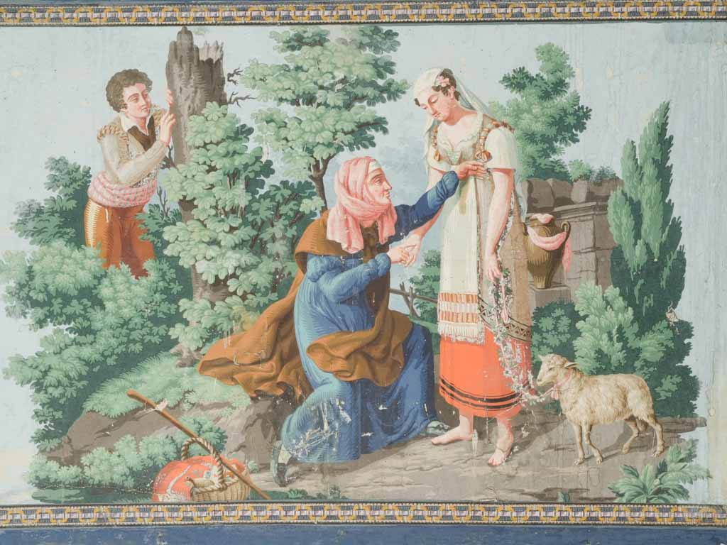 Nineteenth-century, elegant canvas artwork