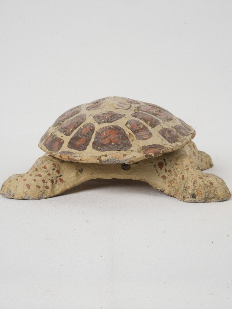 Weathered French garden turtle safe