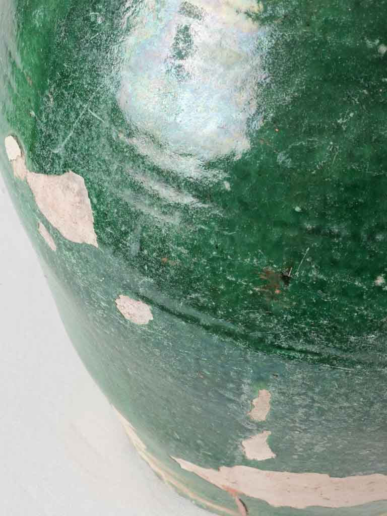 French pottery collection antique green pot