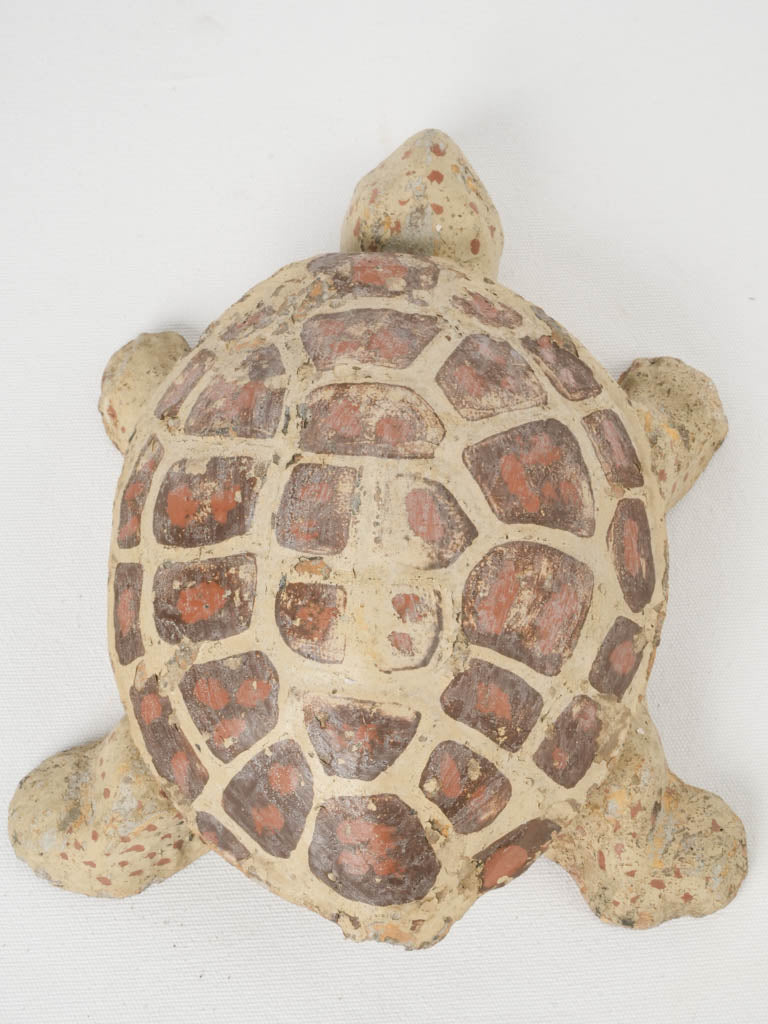 Rustic vintage concrete turtle key box