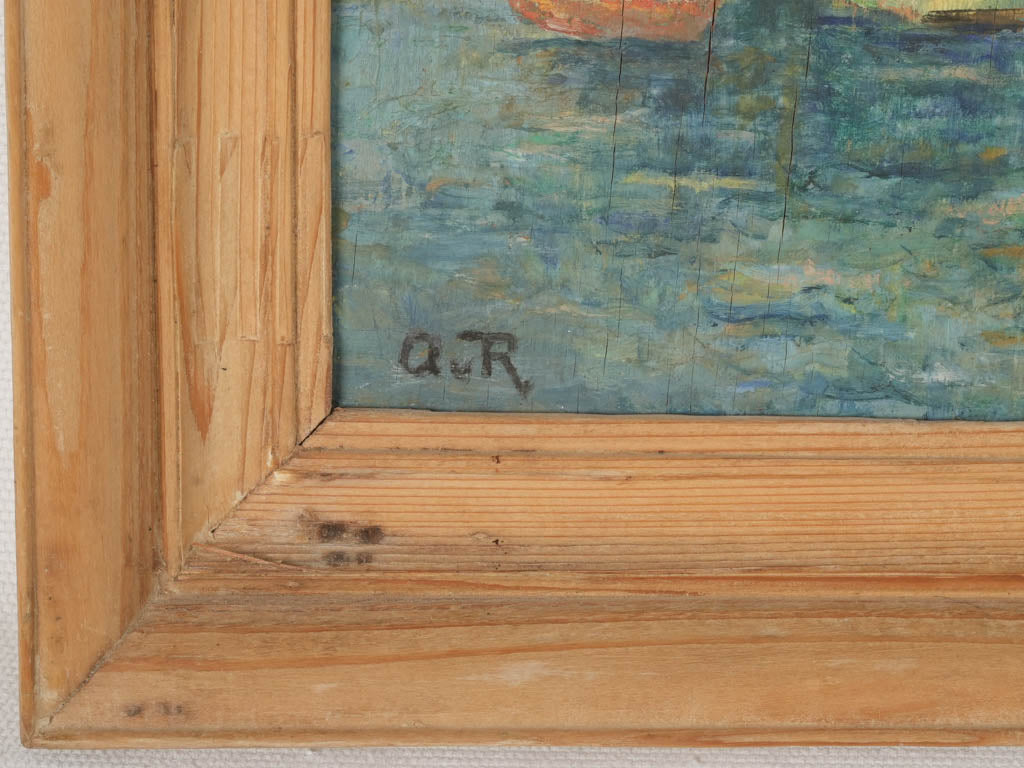 Vintage maritime scene painting