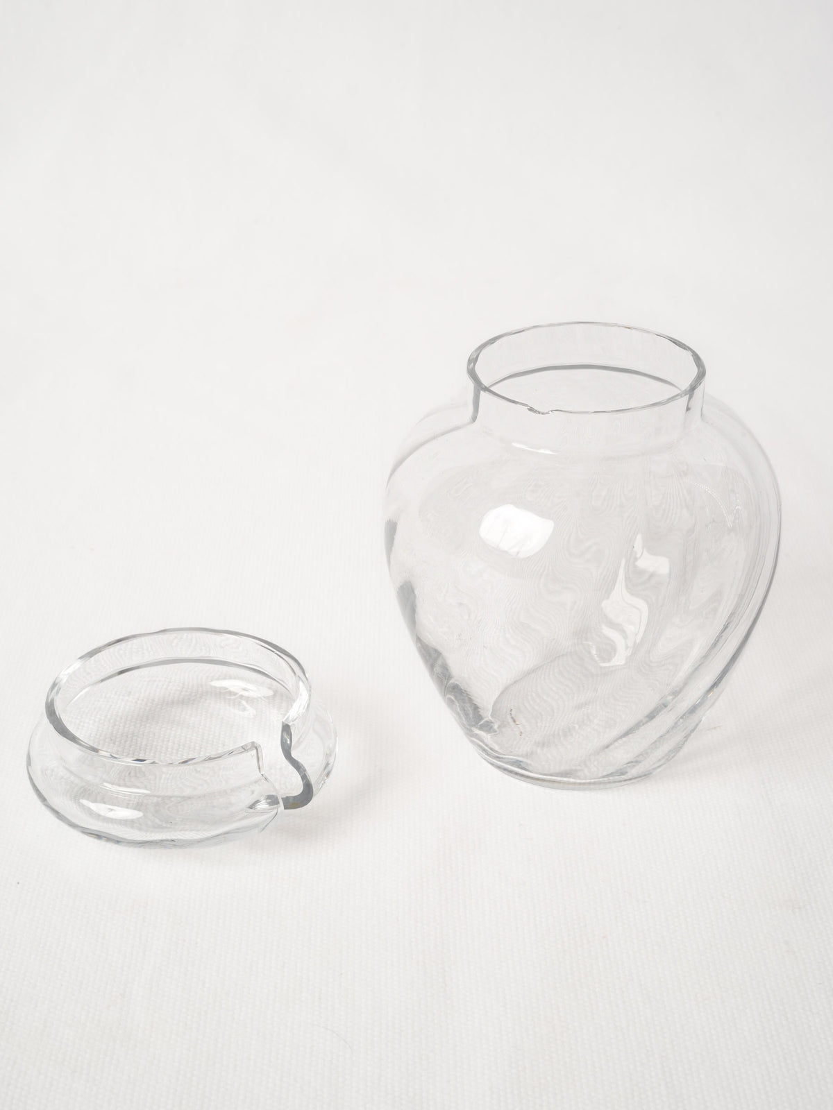 Vintage French Lidded Glass Mustard Jar