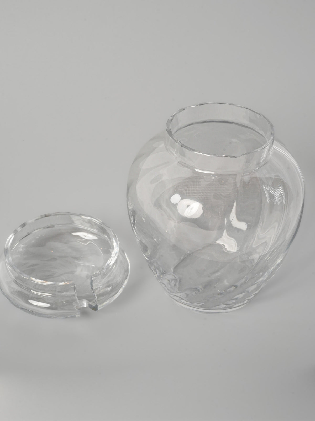 Vintage French Lidded Glass Mustard Jar