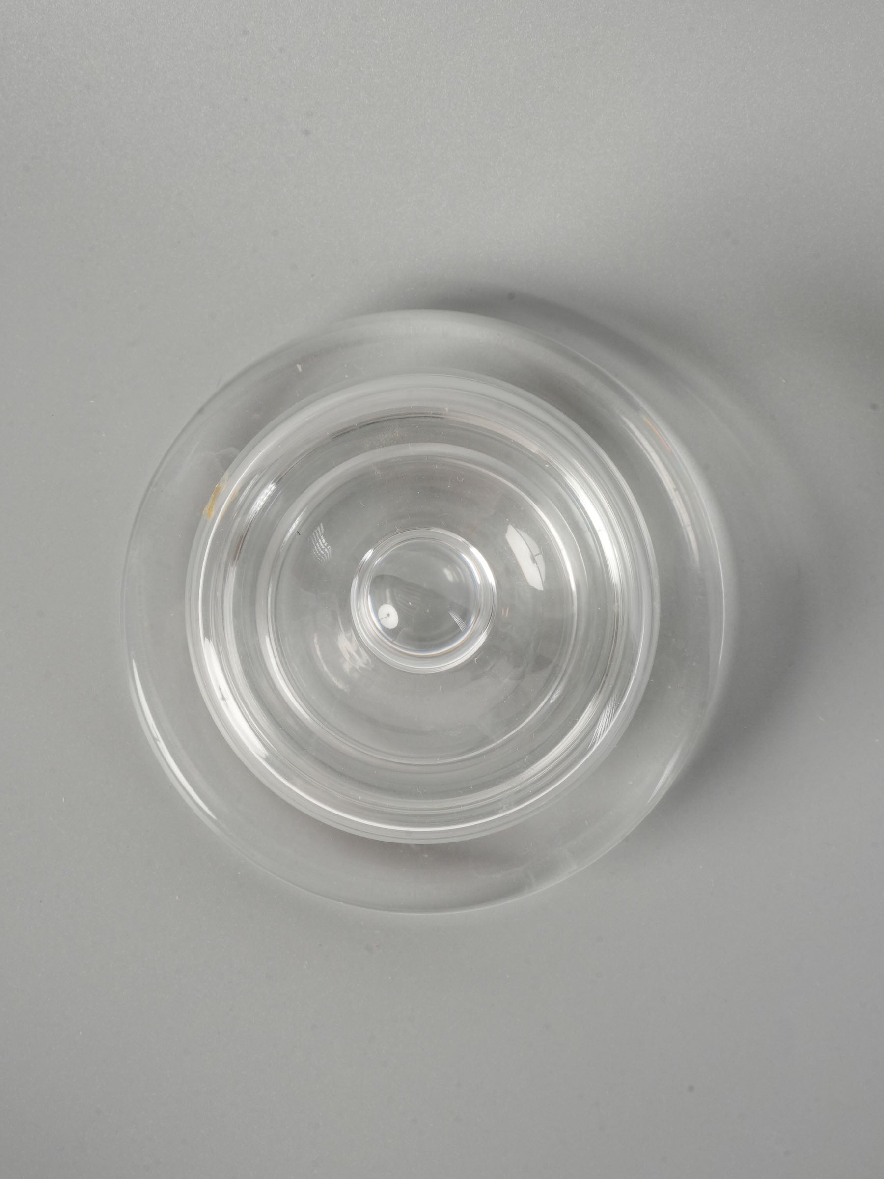 Vintage French Glass Petit Beurrier Butter Dish with Dome Lid