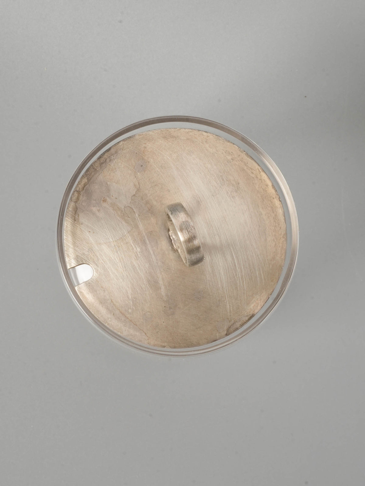 Vintage Glass Condiment Jar with Silver Lid