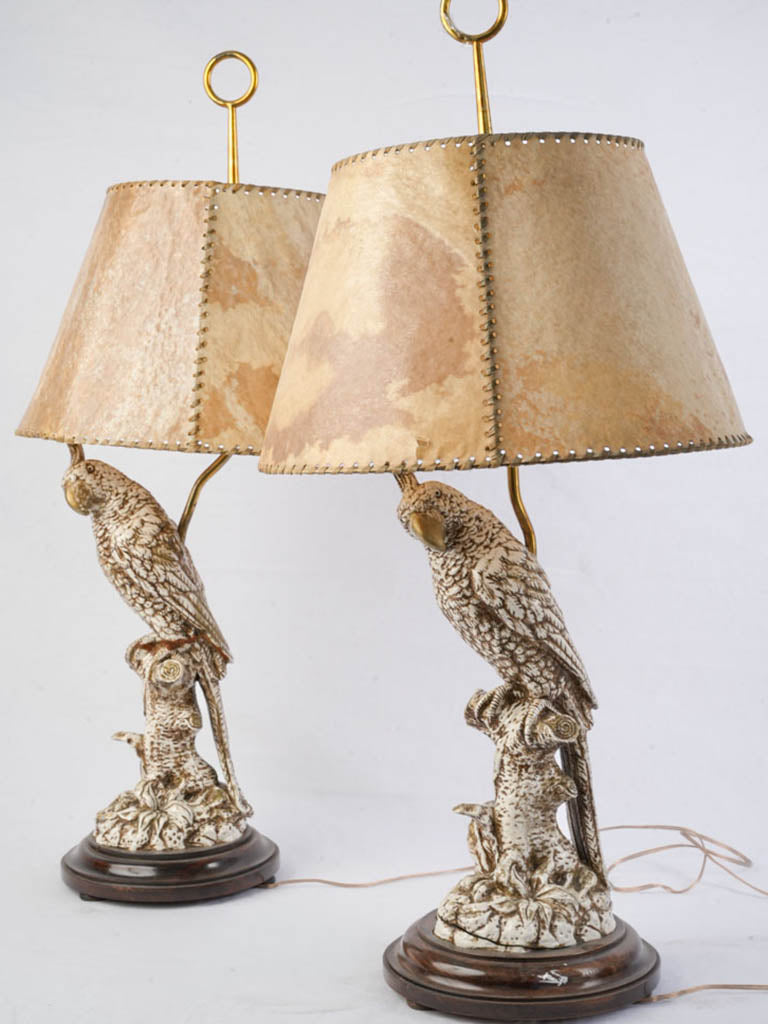 Sculptural vintage parrot table lamp