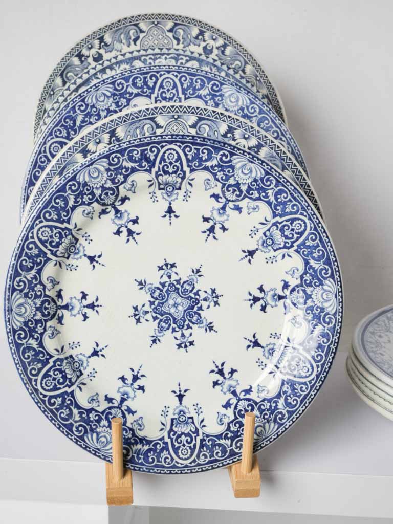 Mismatched ivory Gien dinnerware set