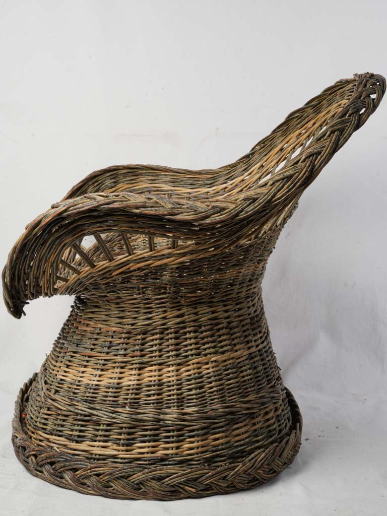Mid-century sculptural wicker chair