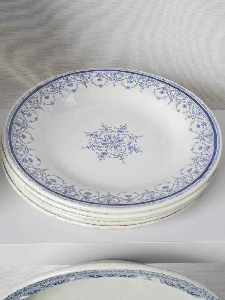 Vintage earthenware dessert plate assortment