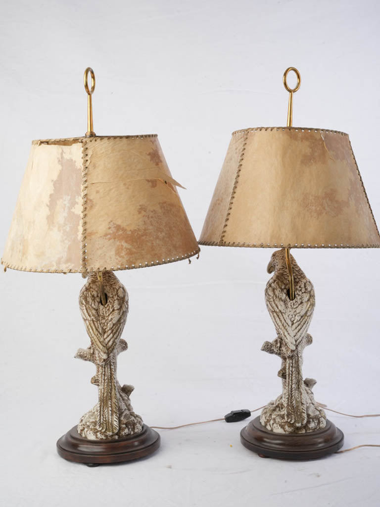 Antique ceramic bird table lamps