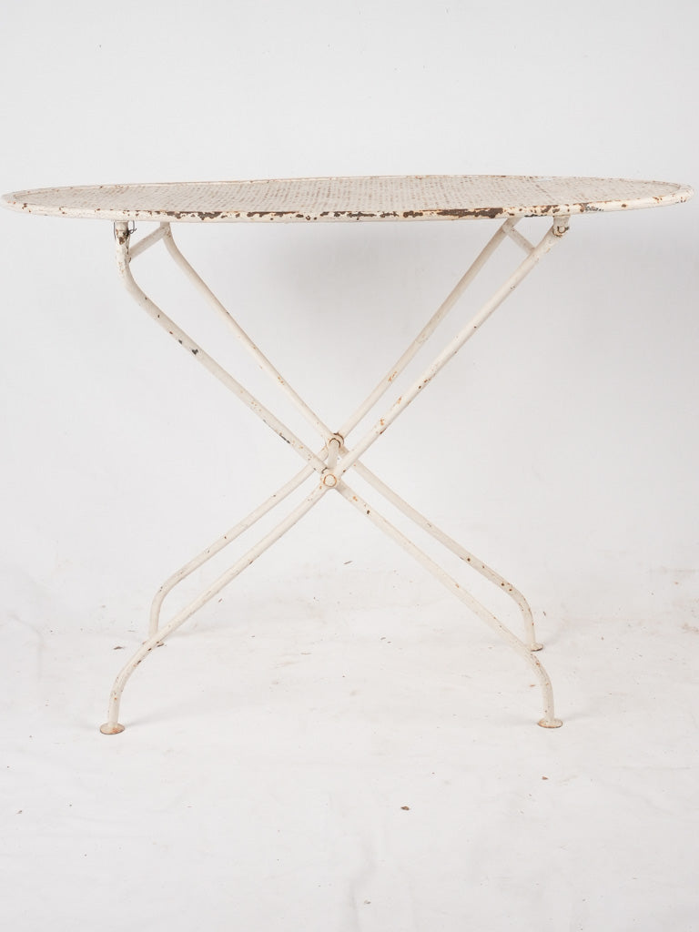 1950s white wrought iron garden table