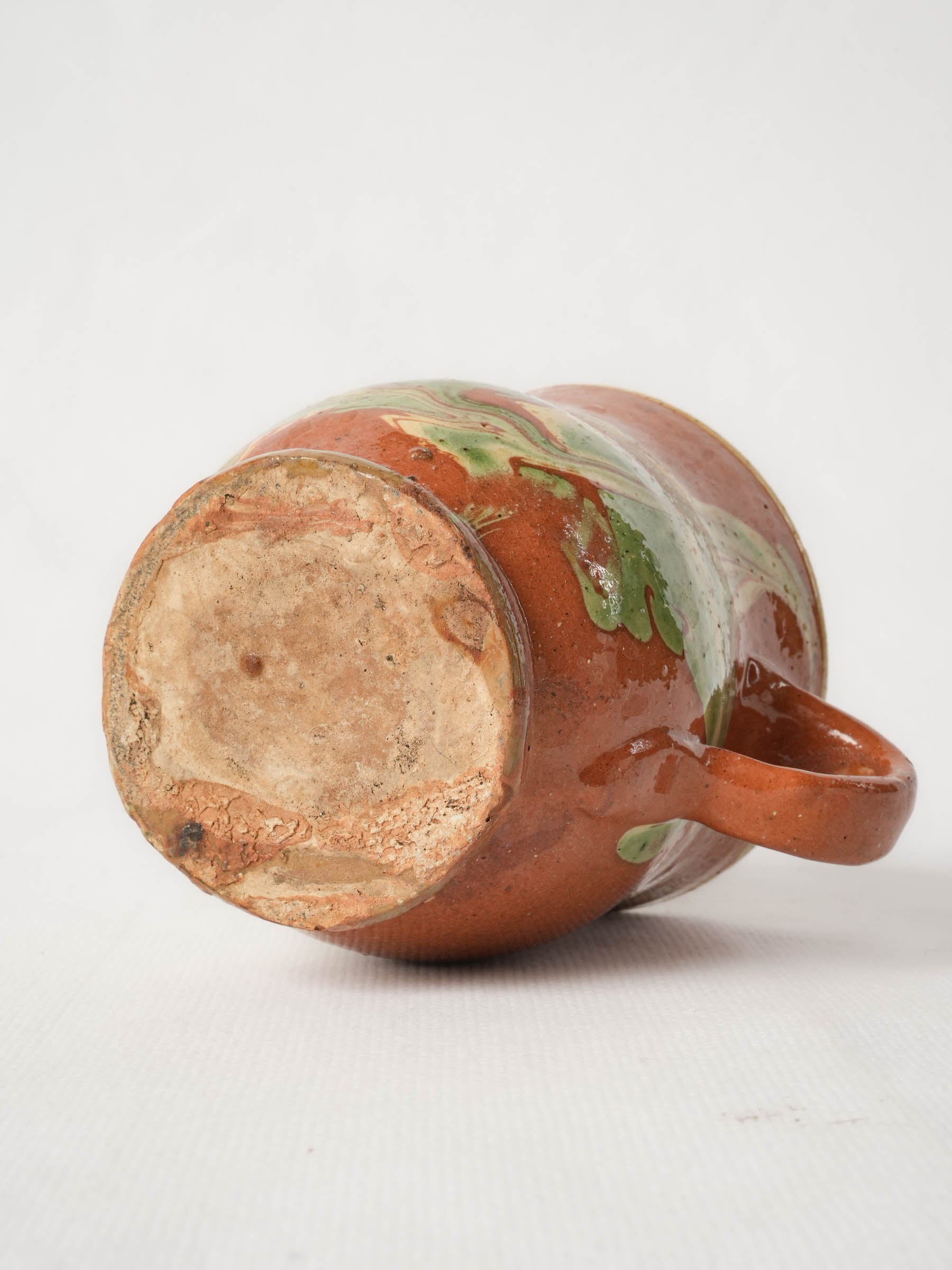 Antique French Savoyard Marbled Earthenware Creamer