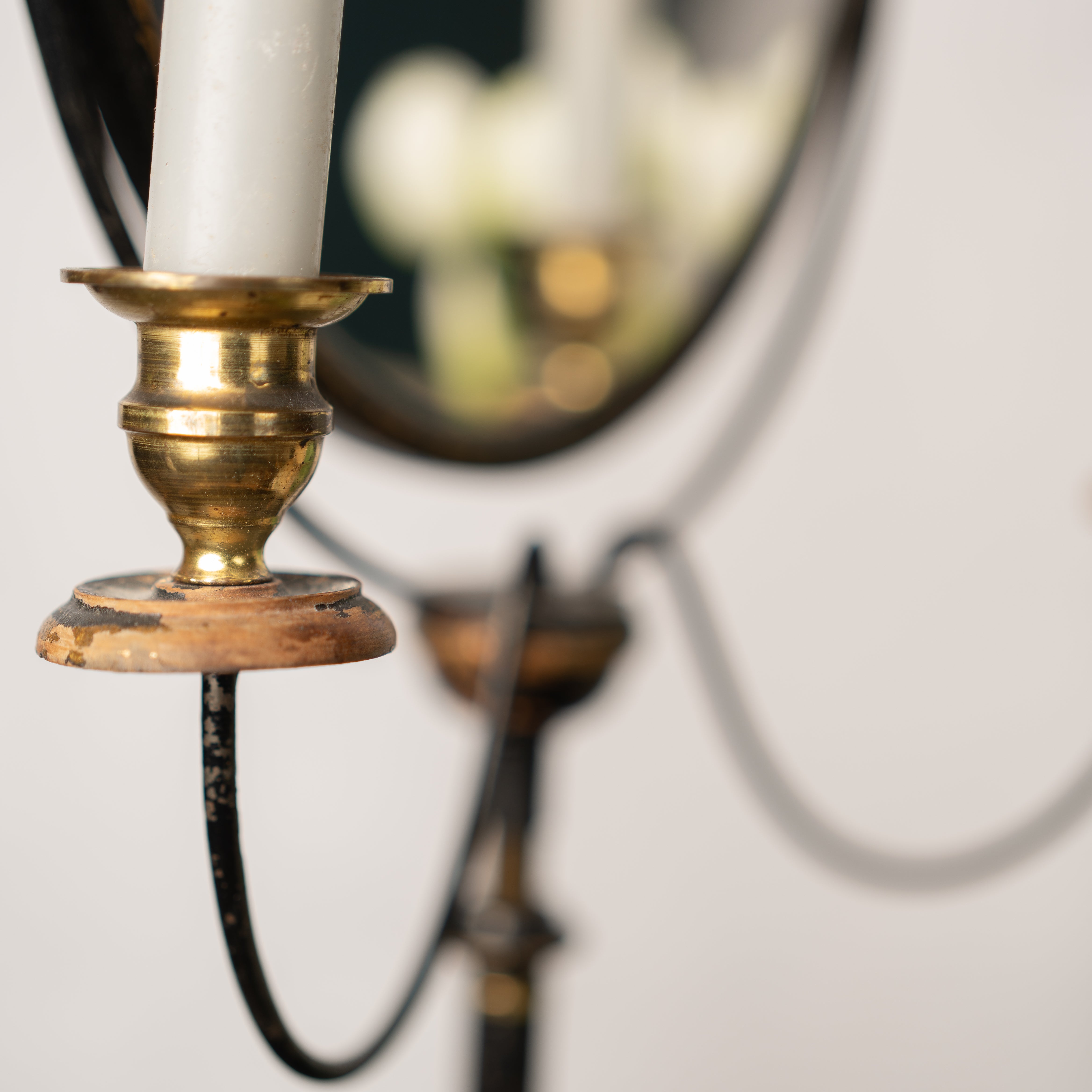 Sophisticated 19th-century oval grooming mirror